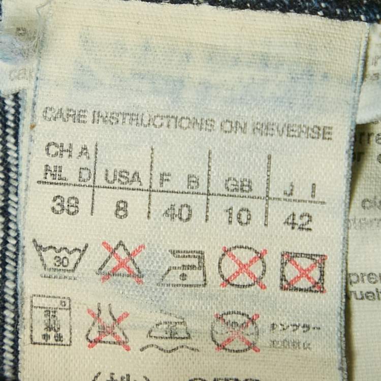 Pre Owned Sportmax Code Denim Mid Rise Capri M/Waist 32"