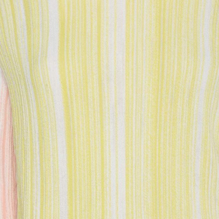 Pre Owned Sportmax Tri-Color Stretch Knit Long Sleeve Tops L