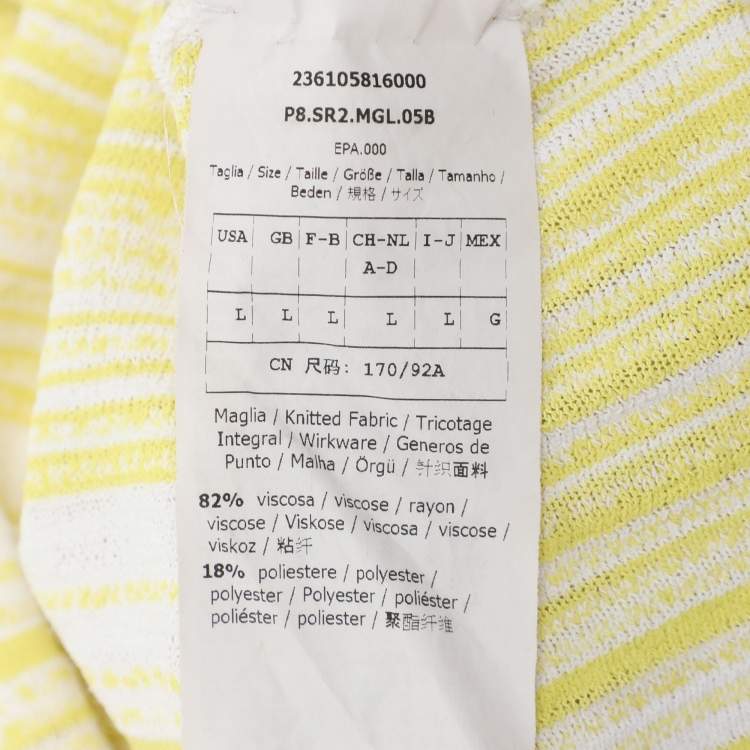 Pre Owned Sportmax Tri-Color Stretch Knit Long Sleeve Tops L