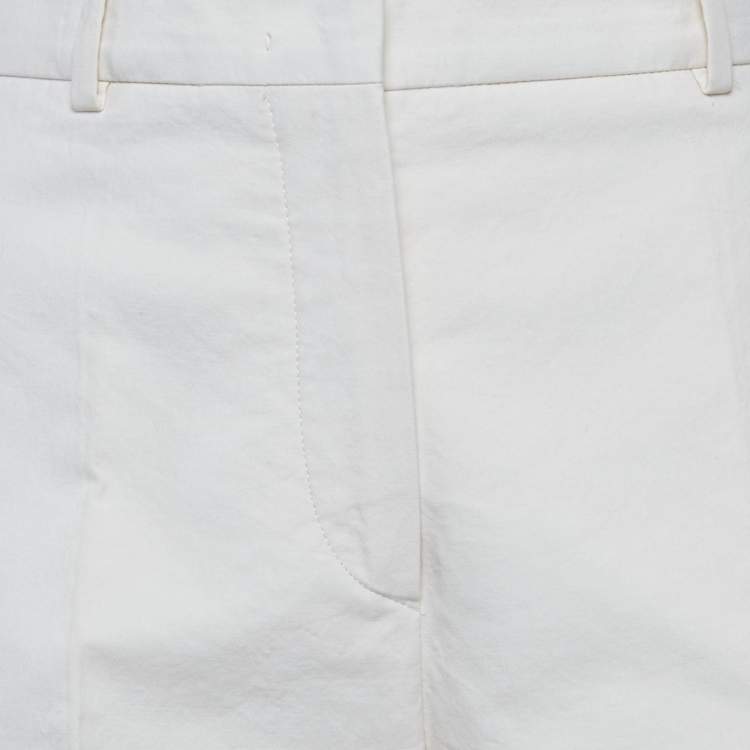 Pre Owned Sportmax Cream Gabardine Wide Leg Pants L