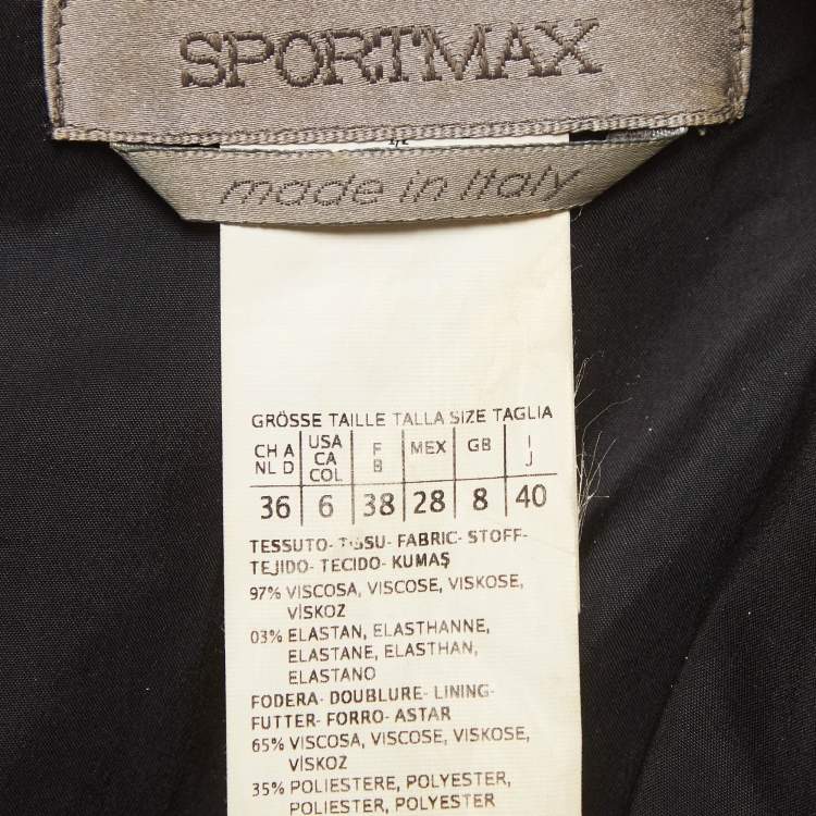 Pre Owned Sportmax Navy Blue/White Stripe Crepe Peplum Mini Dress M