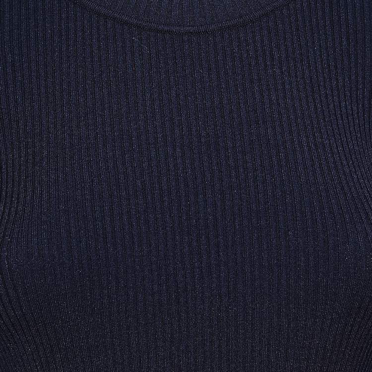 Pre Owned Sportmax Color Block Rib Knit Sweater Top S