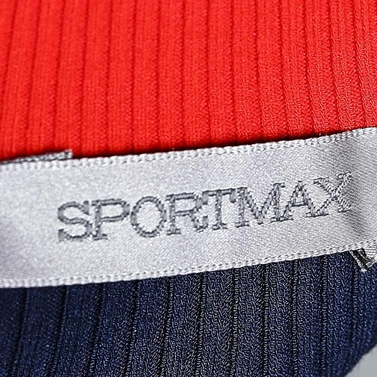 Pre Owned Sportmax Color Block Rib Knit Sweater Top S