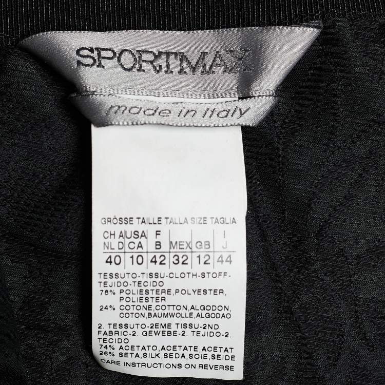 Pre Owned Sportmax Black Floral Print Synthetic Sleeveless Dress M