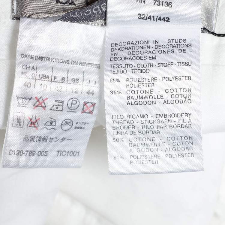Pre Owned Sportmax White Cotton Blend Pleated Skirt M