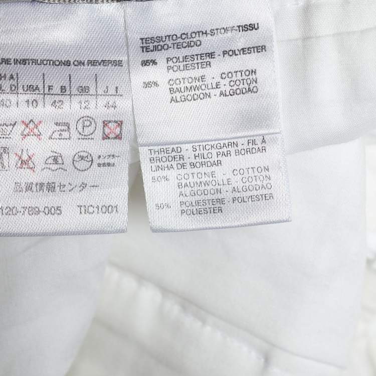 Pre Owned Sportmax White Cotton Blend Pleated Skirt M