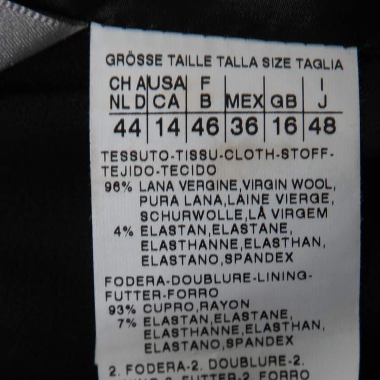 Pre Owned Sportmax Black Wool Double-Layered Lapel Blazer L