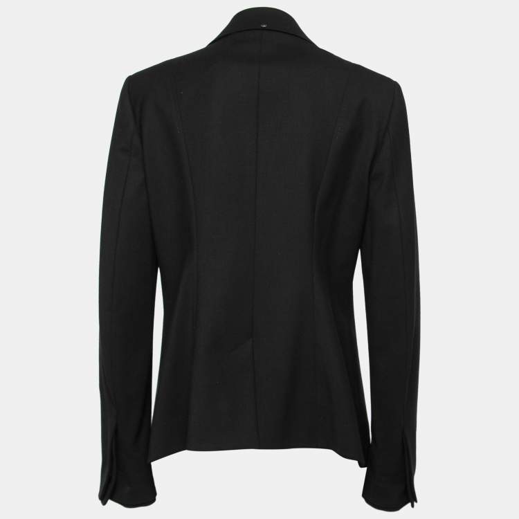 Pre Owned Sportmax Black Wool Double-Layered Lapel Blazer L