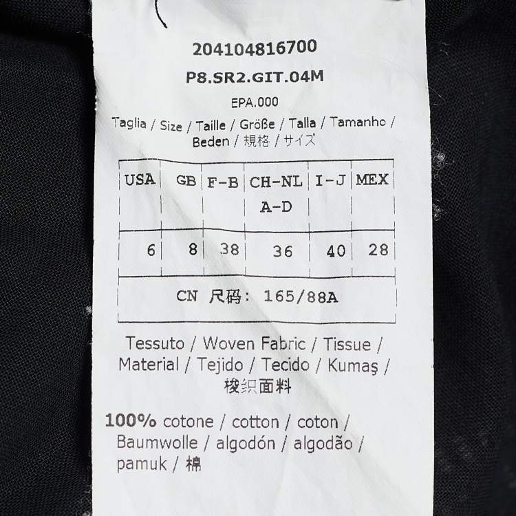 Pre Owned Sportmax Black Cotton Gauze Cosimo Bomber Jacket M