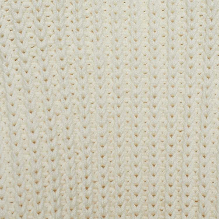Pre Owned Sportmax Ecru Wool Rob Knit Turtleneck Poncho S