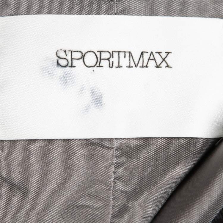 Pre Owned Sportmax Black & Pink Patterned Wool Single-Breasted Blazer M