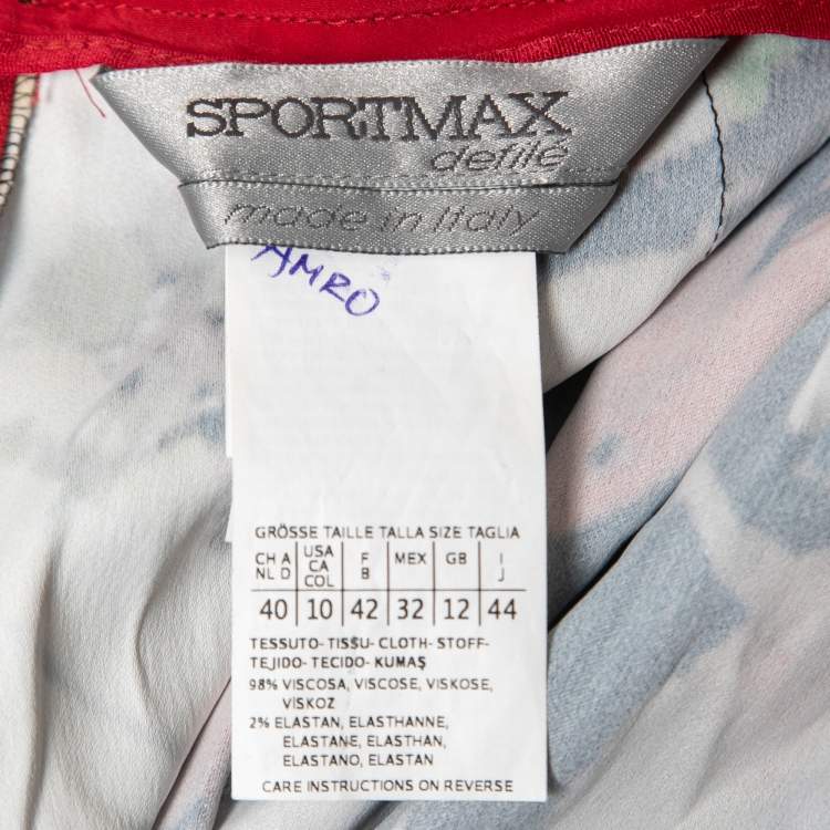 Pre Owned Sportmax Multicolor Abstract Printed Crepe Midi Skirt M