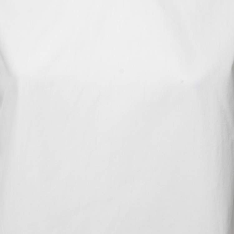 Pre Owned Sportmax White Cotton Long Sleeve Top M