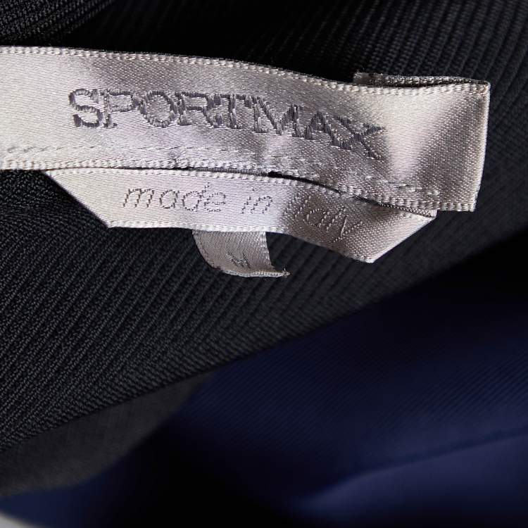 Pre Owned Sportmax Navy Blue Jersey Bow Detail Mini Dress M