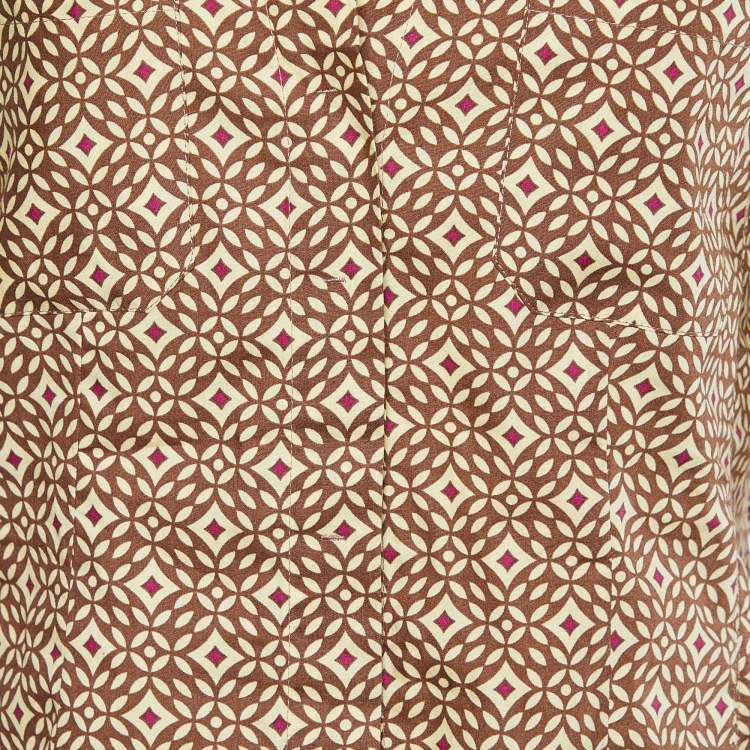 Pre Owned Sportmax Brown Printed Cotton Button Front Shirt M