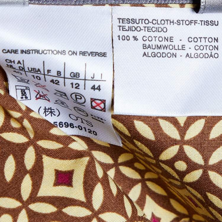 Pre Owned Sportmax Brown Printed Cotton Button Front Shirt M