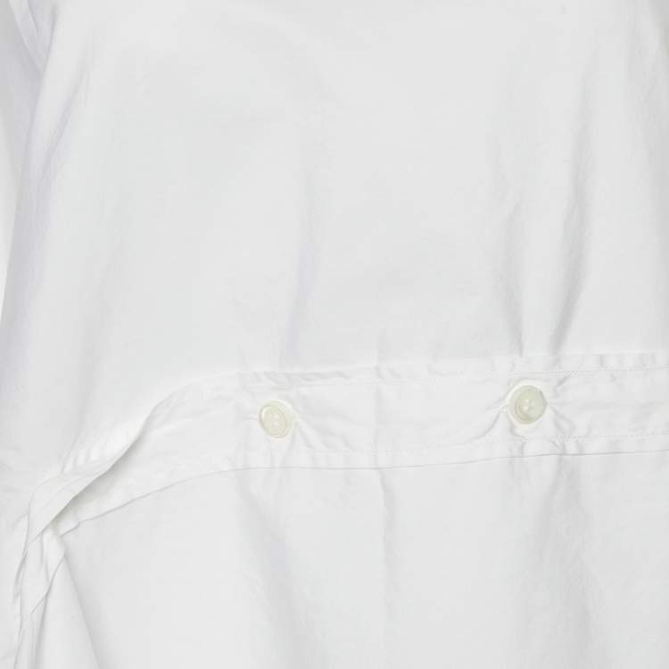 Pre Owned Sportmax White Cotton Asymmetric Blouse L 