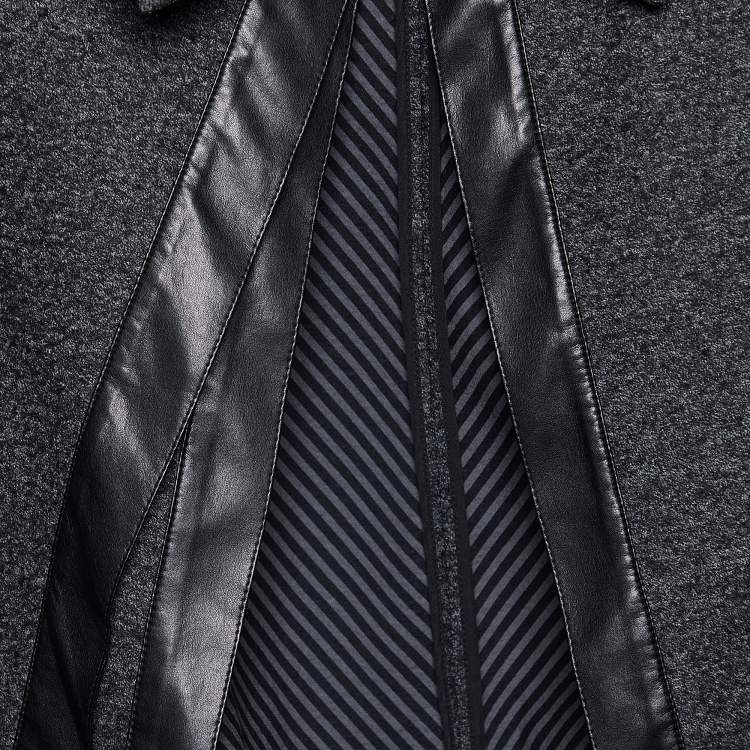 Pre Owned Sportmax Black Wool Layered Short Coat M