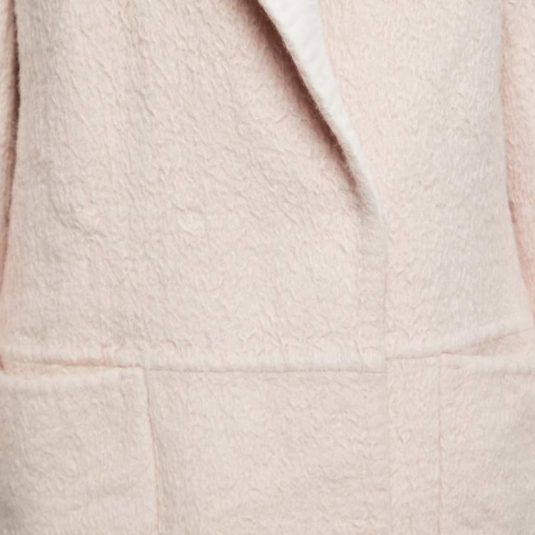 Pre Owned Sportmax Light Pink Wool & Alpaca Mid Length Coat M