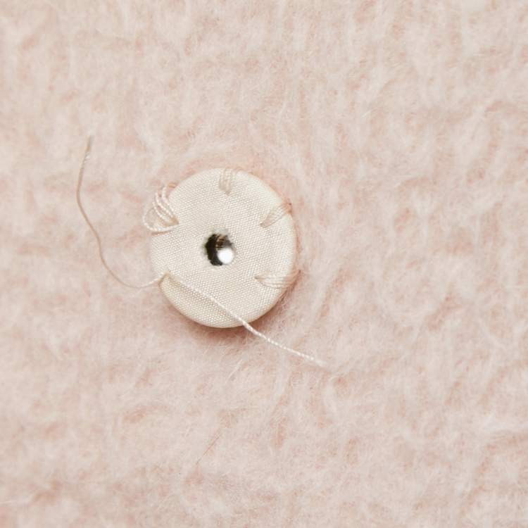 Pre Owned Sportmax Light Pink Wool & Alpaca Mid Length Coat M