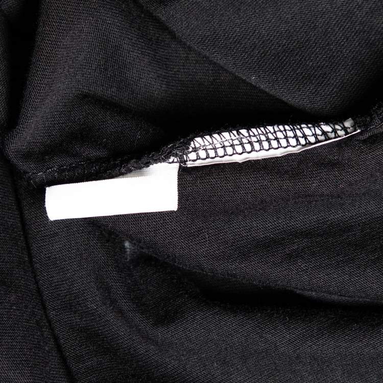 Pre Owned Sportmax Black Cotton Knit Ruffle Detail Top M