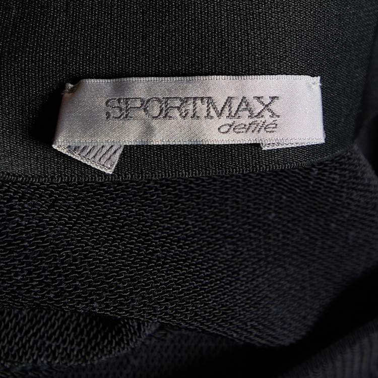 Pre Owned Sportmax Black Cotton Blend Knit Midi Skirt M