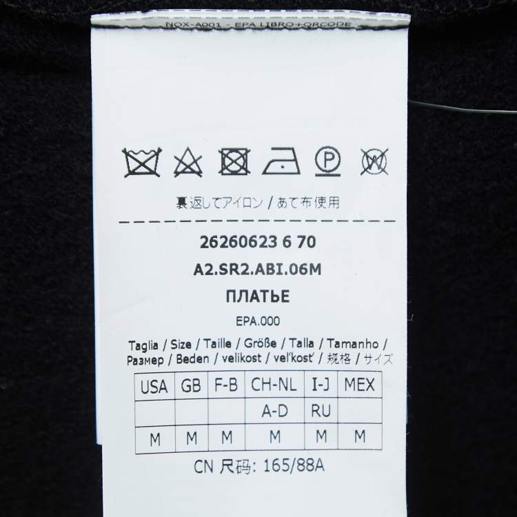 Pre Owned Sportmax Black Polka Dot Wool Turtleneck Dress M