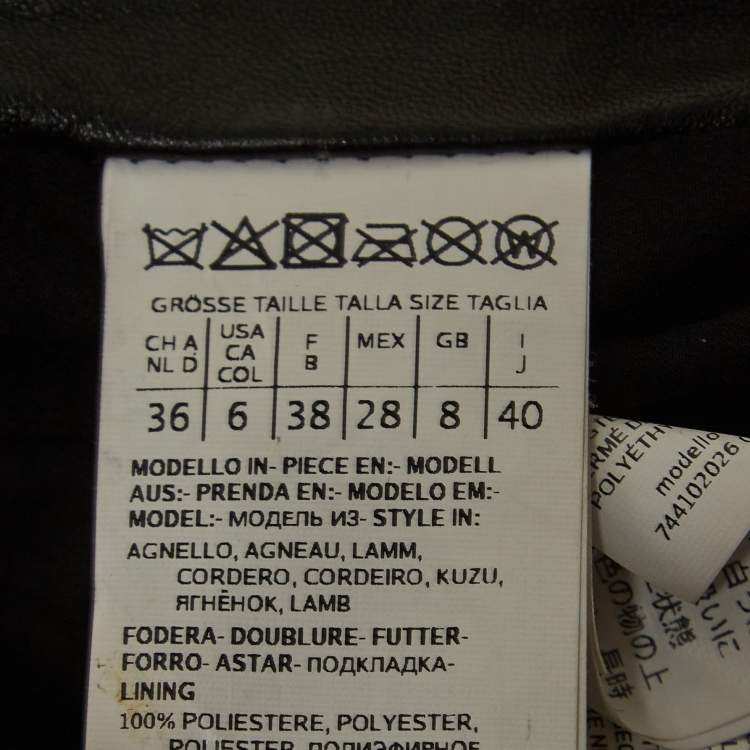 مملوكة مسبقًا Sportmax Black Leather Cropped Biker Jacket M