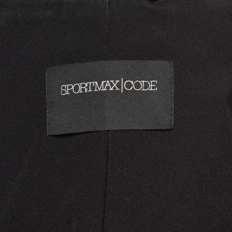 مملوكة مسبقًا Sportmax Black Leather Cropped Biker Jacket M
