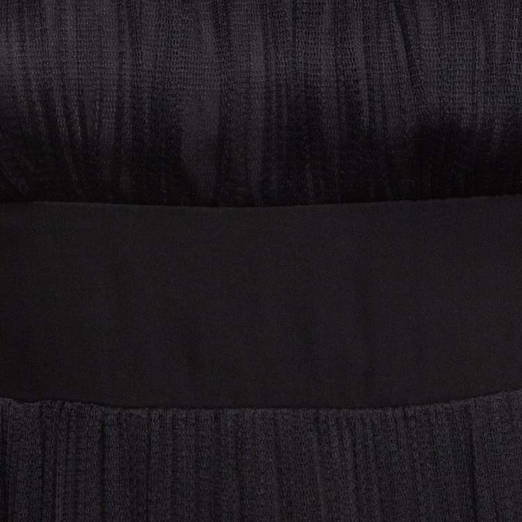 Pre Owned Sportmax Black Silk Balloon Sleeve Mini Dress S