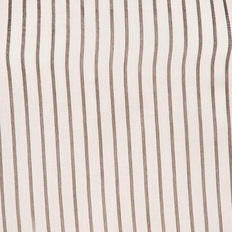 Pre Owned Sportmax Pink Stripe and floral Print Cotton Asymmetric Midi Dress M