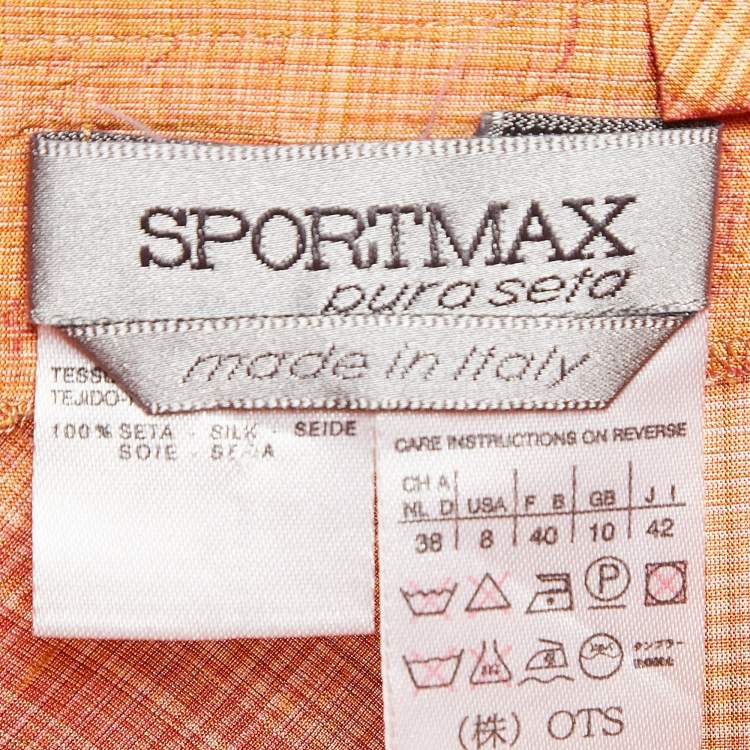 Pre Owned Sportmax Pink Check Taffeta Silk Pleated Strapless Mini Dress M