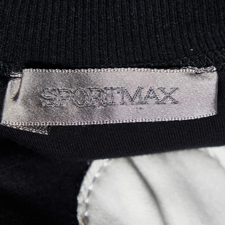 Pre Owned Sportmax Black Jersey Dot Appliqued Crew Neck Sweatshirt S