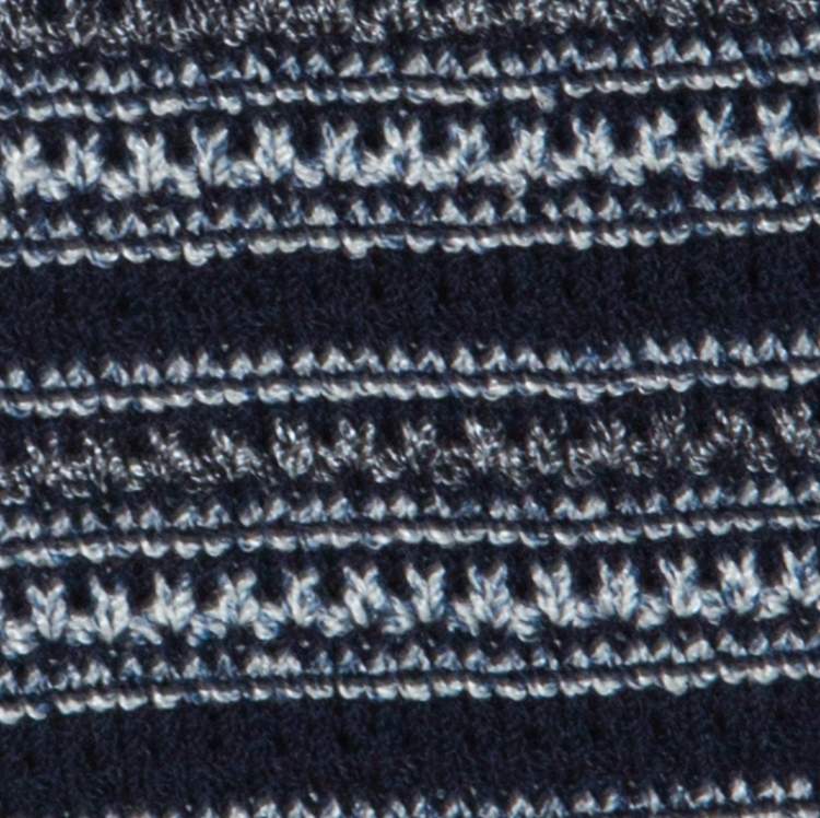 Pre Owned St. John Collection by Marie Gray Navy Blue Striped Knit Skirt XL 