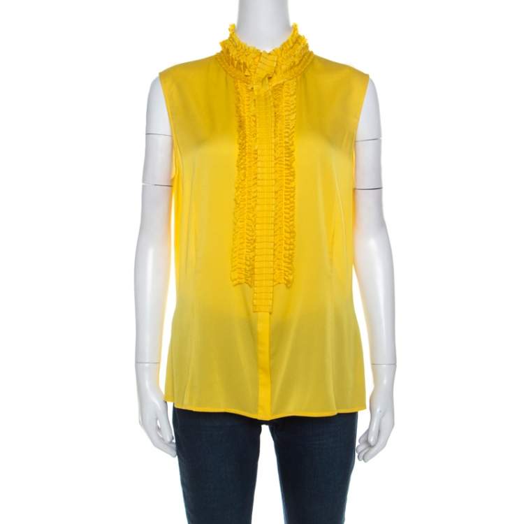 canary yellow blouse