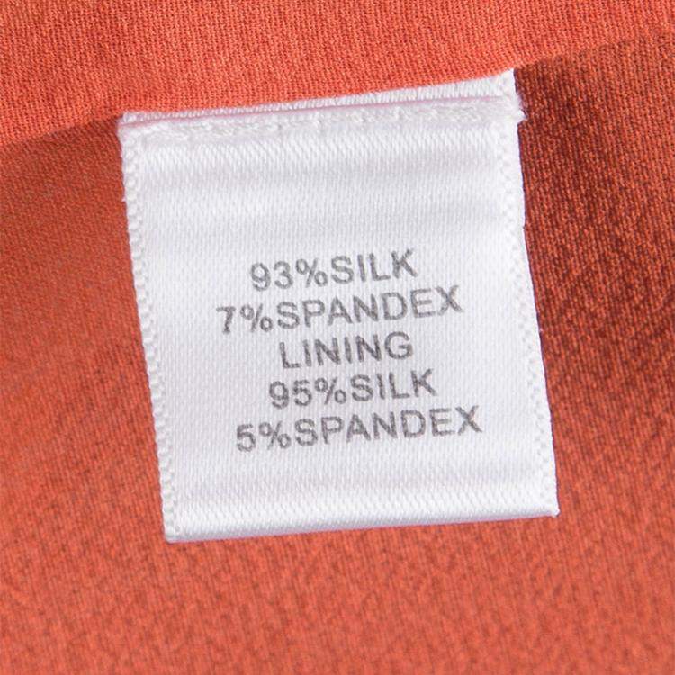 Pre Owned St. John Orange Floral Printed Silk Sleeveless Top M