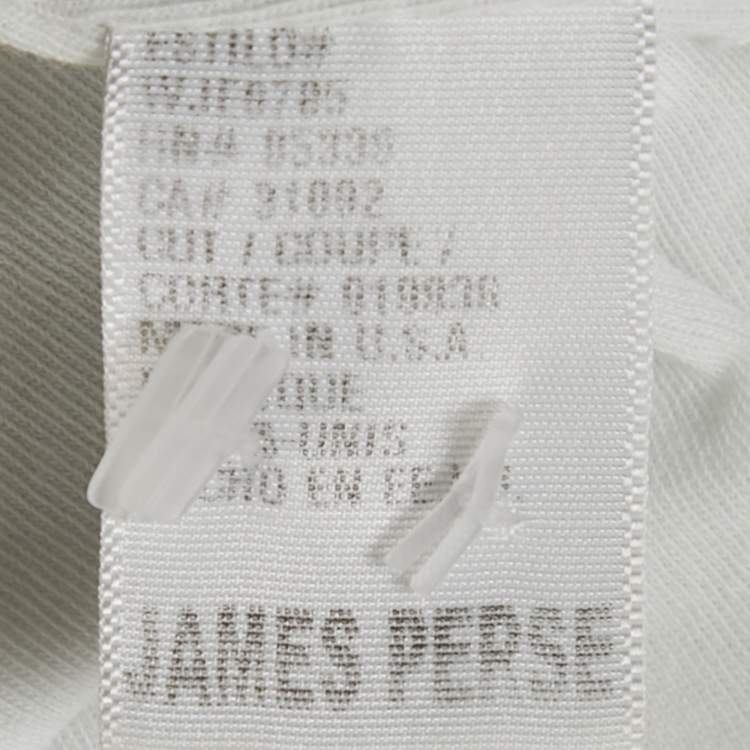 Pre Owned Standard James Perse White Jersey Ruche Midi Dress S