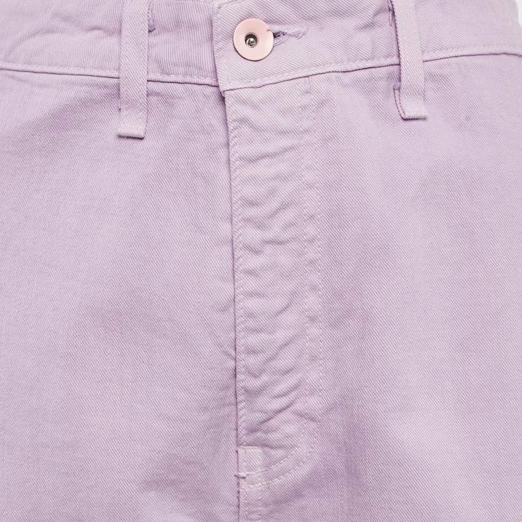 Pre Owned Staud Purple Lilac Denim Straight Leg Jeans L Waist 31"