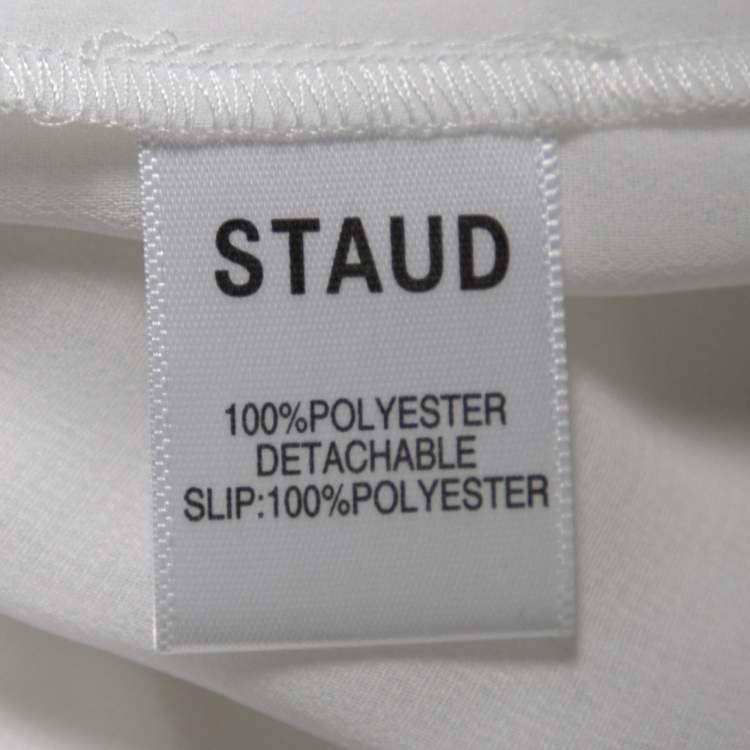 Pre Owned Staud White Sequin Embellished Long Sleeve Midi Dress M