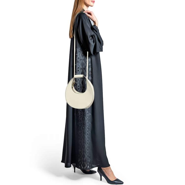 مملوكة مسبقًا Staud Off-White Leather Mini Moon Bag