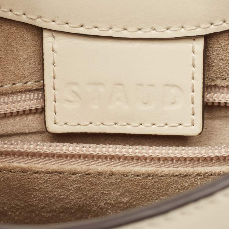 مملوكة مسبقًا Staud Off-White Leather Mini Moon Bag