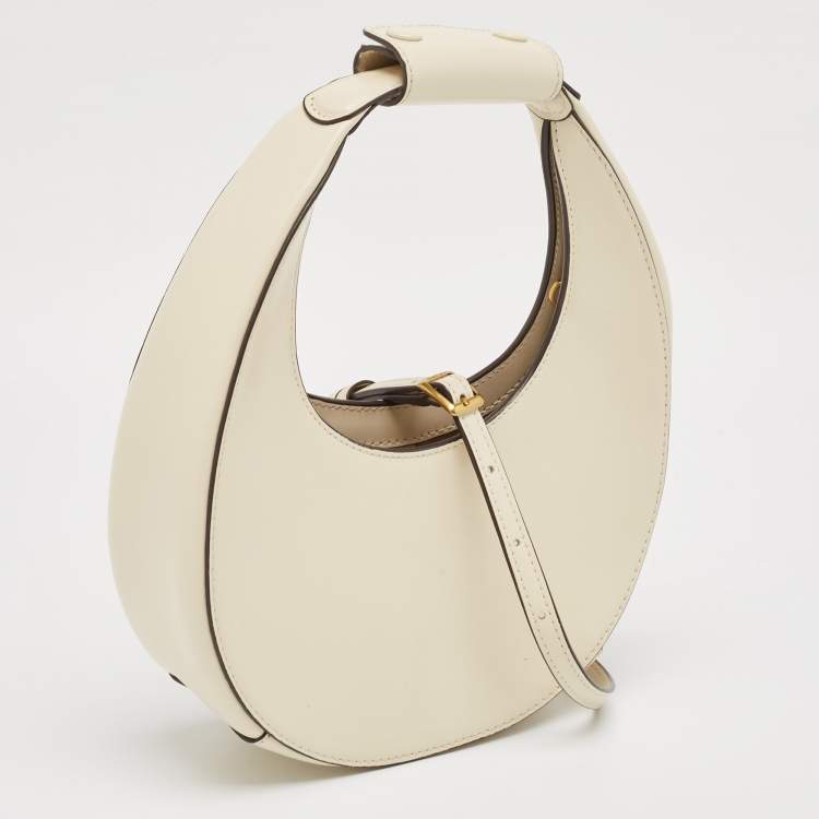 مملوكة مسبقًا Staud Off-White Leather Mini Moon Bag