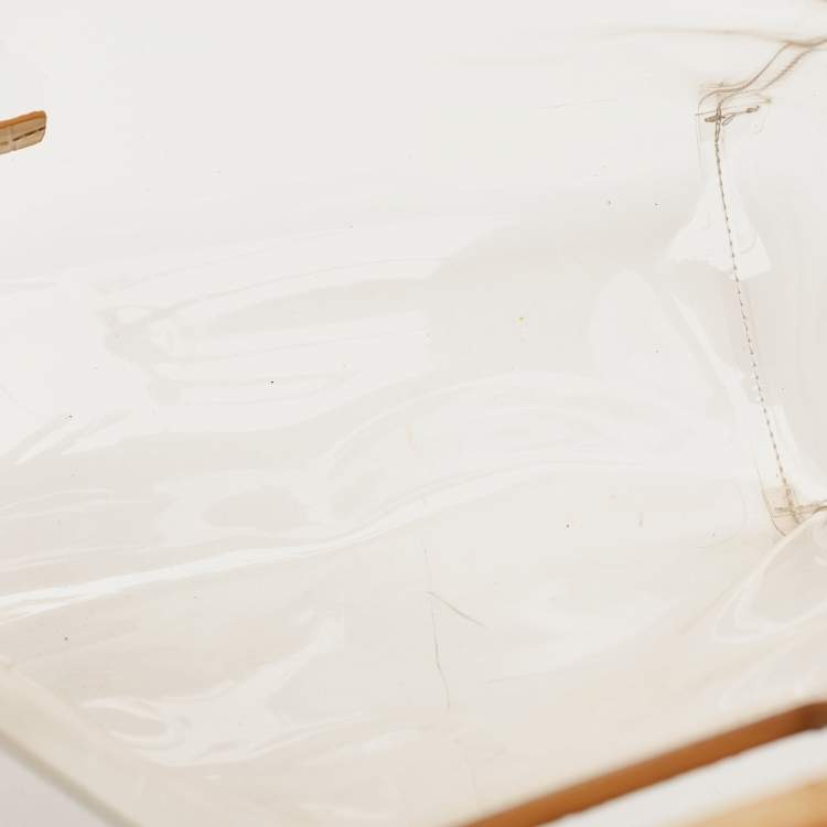 Pre Owned Staud Clear/Tan PVC Shirley Tote