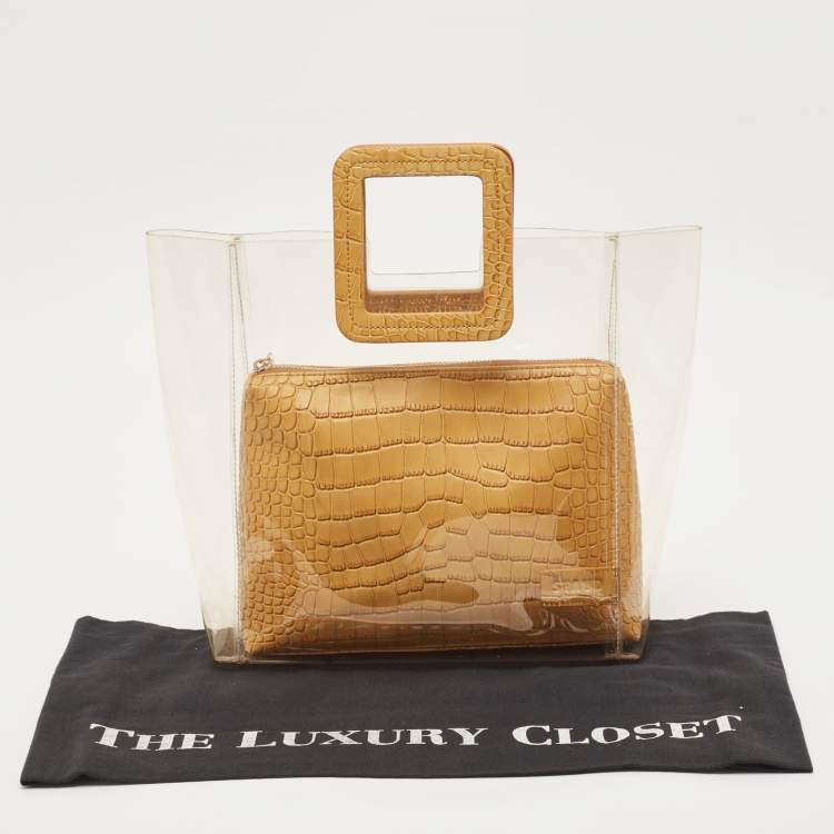 Pre Owned Staud Clear/Tan PVC Shirley Tote