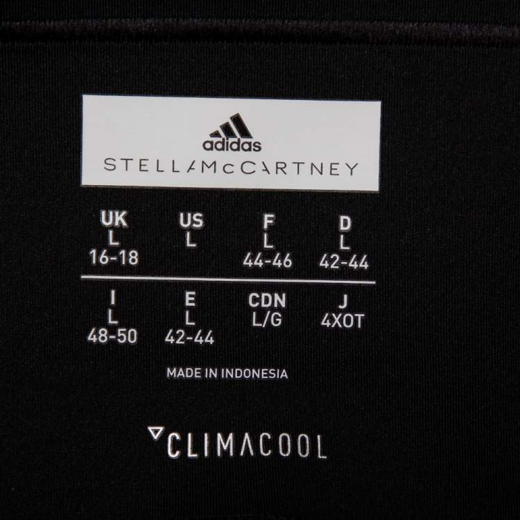 Pre Owned Stella McCartney x Adidas Black/Pink Perforated Knit Leggings L