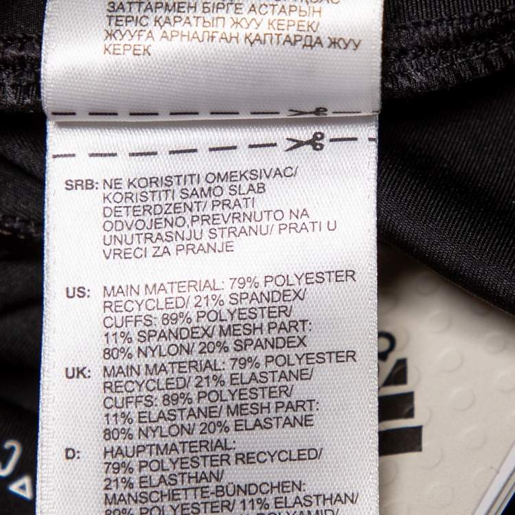 Pre Owned Stella McCartney x Adidas Black/Pink Perforated Knit Leggings L