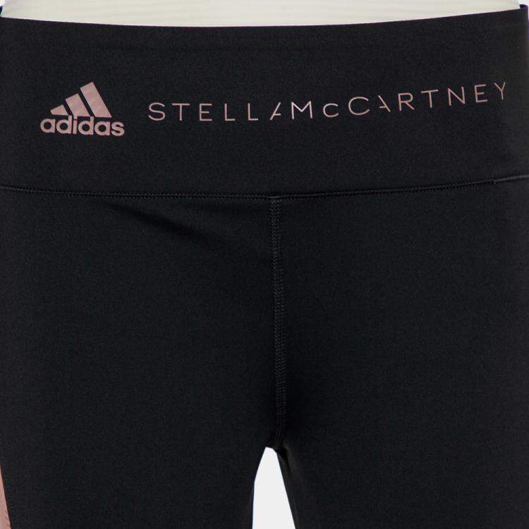 Pre Owned Stella McCartney x Adidas Black/Pink Perforated Knit Leggings L