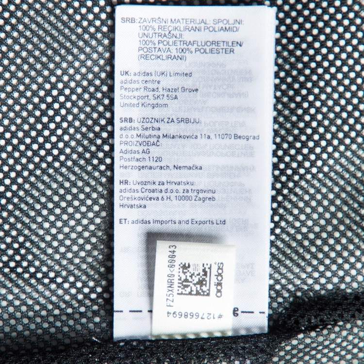 Pre Owned Adidas by Stella McCartney Black Logo Print Hooded Jacket M