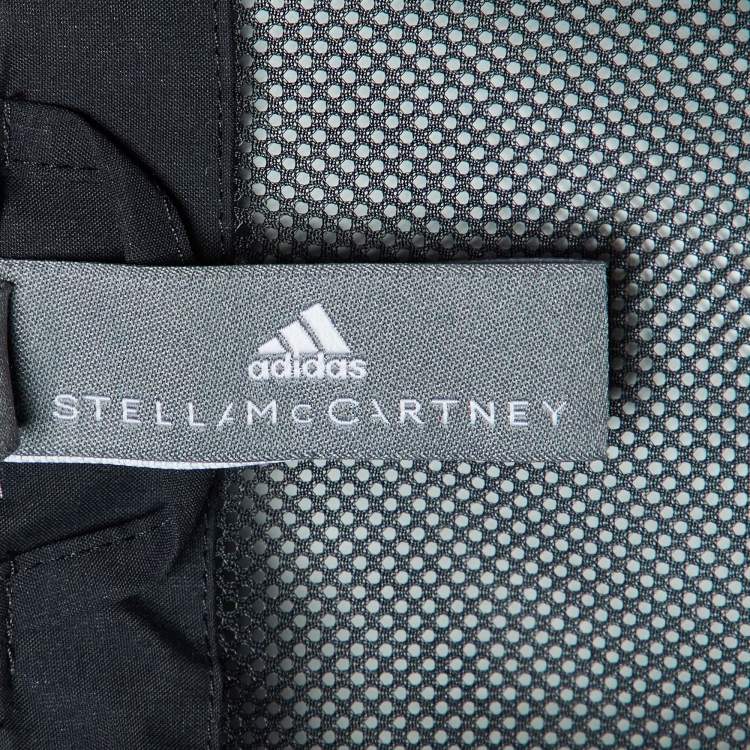 Pre Owned Adidas by Stella McCartney Black Logo Print Hooded Jacket M