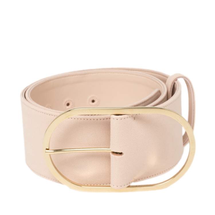 مملوكة مسبقًا Stella McCartney Powder Pink Canvas Buckle Waist Belt 69CM